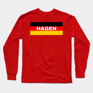 Hagen City in German Flag Long Sleeve T-Shirt